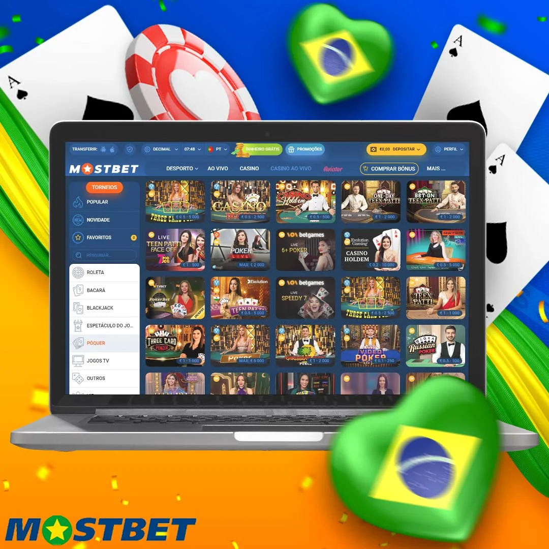 Grande seleção de jogos de póquer no Mostbet Casino Brasil